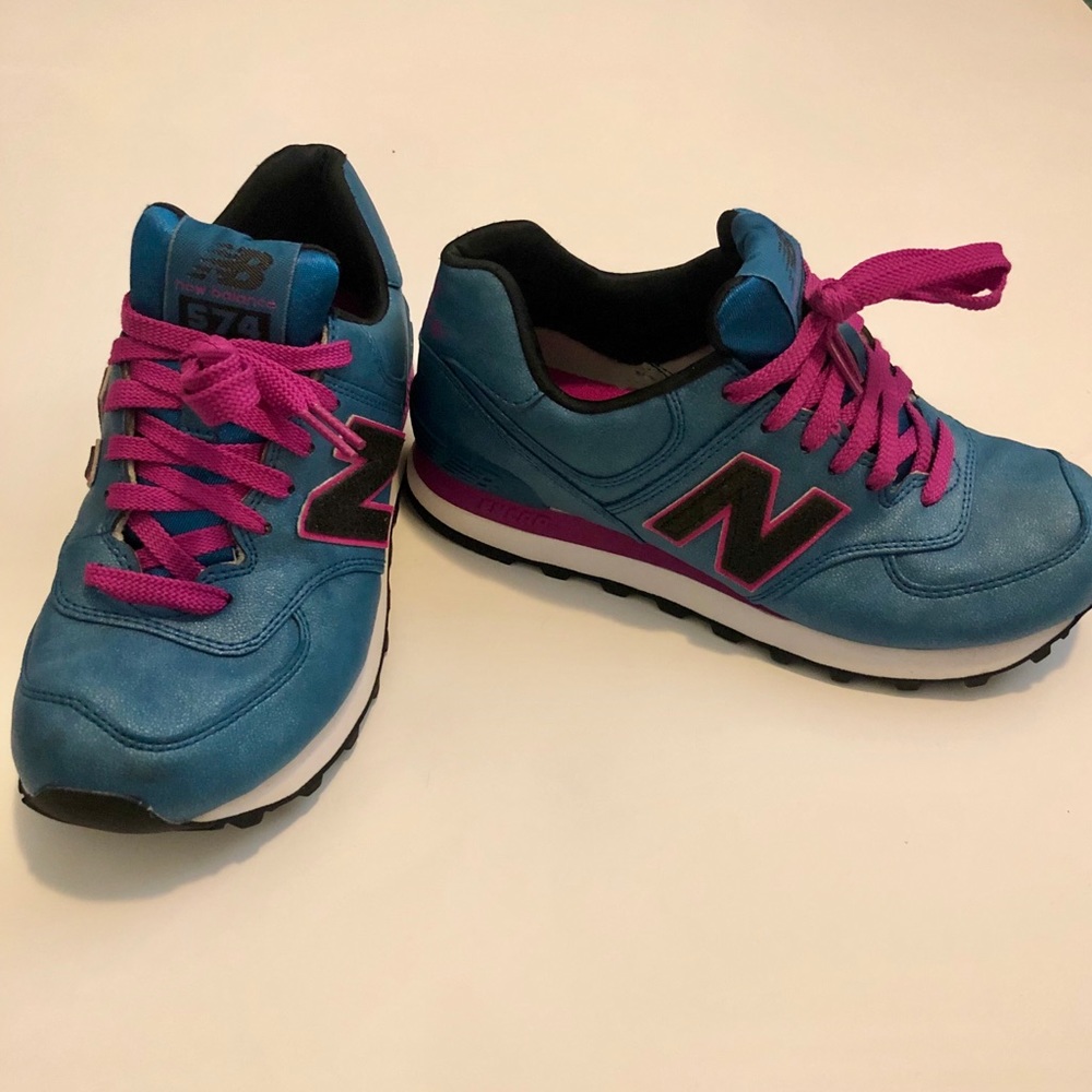Blue & pink sneakers